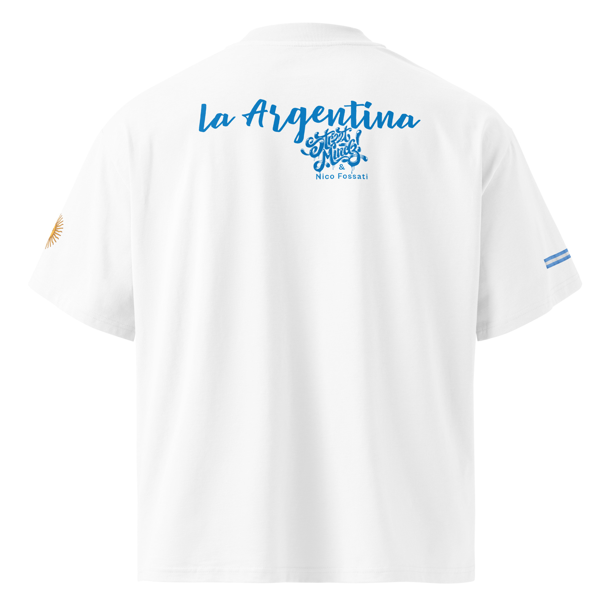 LA ARGENTINA Unisex organic oversized high neck t-shirt by StreetMindz & Nico Fossati - Image 4