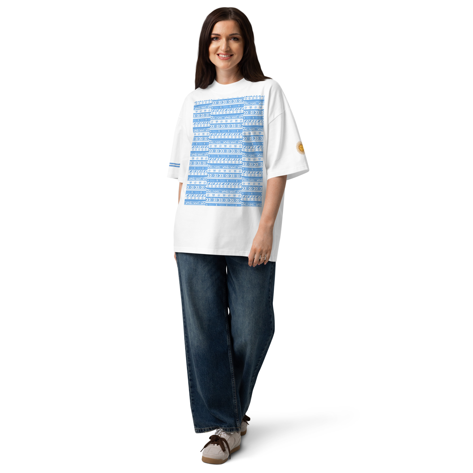 LA ARGENTINA Unisex organic oversized high neck t-shirt by StreetMindz & Nico Fossati - Image 2